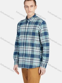 Wholesale Men's Casual Collared Long Sleeve Button Down Plaid Shirt 7-322#, LIUHUA CLOTHING WHOLESALE