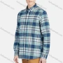 Wholesale Men's Casual Collared Long Sleeve Button Down Plaid Shirt 7-322# preview