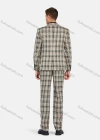 Wholesale Men's Formal Lapel Plaid Pockets Blazer & Waistcoat & Pant 3 Pieces Suit Sets - Liuhuamall