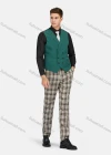 Wholesale Men's Formal Lapel Plaid Pockets Blazer & Waistcoat & Pant 3 Pieces Suit Sets - Liuhuamall