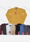 Wholesale Men's Casual Collared Long Sleeve Plain Button Down Denim Shirt - Liuhuamall