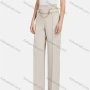 Wholesale Women's Elegant Plain High Waist Metal Chain Decor Ankle Length Straight Leg Pants preview