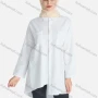 Wholesale Women's Casual Plain Asymmetrical Hem Button Down Shirt Without Hijab preview