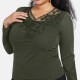Women's Plus Size Long Sleeve Glitter Mesh Lace Sheer Embroidery Blouse 7# Clothing Wholesale Market -LIUHUA