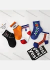 Wholesale Boys Casual Colorblock Letter Graphic Crew Ankle Socks - Liuhuamall