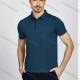Wholesale Men's Casual Plain Short Sleeve Split Hem Slim Fit Polo Shirt AXM-004# Blue Clothing Wholesale Market Liuhua