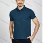 Wholesale Men's Casual Plain Short Sleeve Split Hem Slim Fit Polo Shirt AXM-004# preview