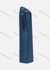 Wholesale Women's Casual Crew Neck Short Sleeve Hollow Out Embroidered Pearl Denim Dress - Liuhuamall