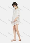 Wholesale Women's Casual Round Neck Crochet Hollow Out Plain Cover Up - Liuhuamall