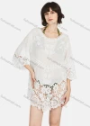 Wholesale Women's Casual Round Neck Crochet Hollow Out Plain Cover Up - Liuhuamall