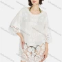 Wholesale Women's Casual Round Neck Crochet Hollow Out Plain Cover Up preview