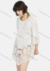 Wholesale Women's Casual Round Neck Crochet Hollow Out Plain Cover Up - Liuhuamall
