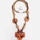 Vintage Four Leaves Clover Wood Beads Necklace Wood Clothing Wholesale Market -LIUHUA