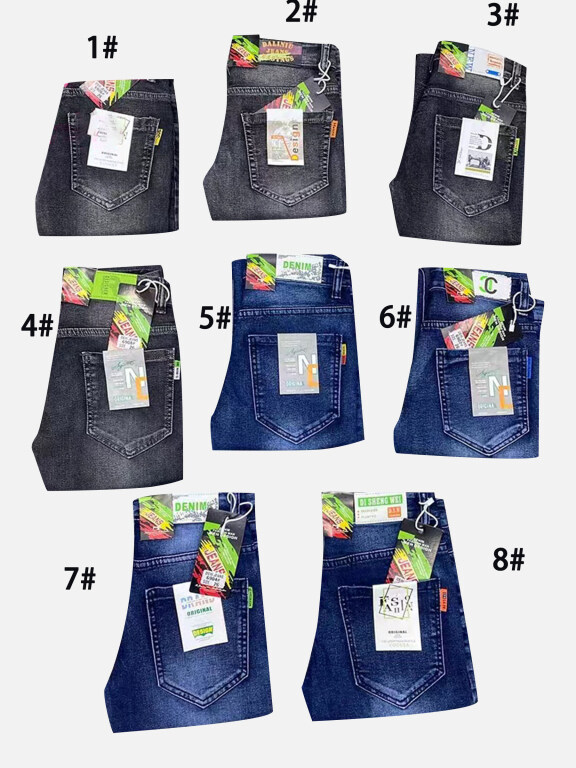 Men's Casual Button Closure Pockets Wash Denim Jeans, Clothing Wholesale Market -LIUHUA, Jeans%20%26%20Denim