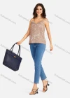 Wholesale Women's Casual Allover Print V Neck Cami Top - Liuhuamall