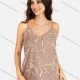 Wholesale Women's Casual Allover Print V Neck Cami Top Khaki Clothing Wholesale Market Liuhua