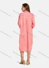 Wholesale Woman's Casual Long Sleeve Shirt Collar Bronzed Print Fake Pockets Button Front Tunic - Liuhuamall