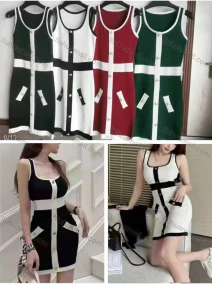 Wholesale Women's Casual Square Neck Button Decor Tank Dress, LIUHUA CLOTHING WHOLESALE