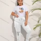 Wholesale Women's Casual Plain Pockets Zip Drawstring Sweatpants White Clothing Wholesale Market Liuhua