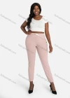 Wholesale Women's Casual Slim Fit Jacquard Plain High Waist Pants With Drawstring - Liuhuamall