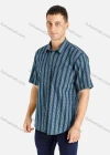Wholesale Men's Casual Striped Button Front Short Sleeve Shirt With Pocket - Liuhuamall