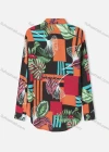 Wholesale Women's Plus Size Fashion Long Sleeve Button Down Geo & Plaid Print Shirt - Liuhuamall