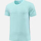 Men's Athletic Quick Dry Plain Round Neck Short Sleeve Tee 544# Light Blue Clothing Wholesale Market -LIUHUA
