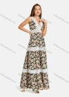 Wholesale Woman's Fashion V Neck Sleeveless Guipure Lace Floral Print Tank Dress  - Liuhuamall