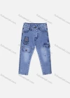 Wholesale Boy's Casual Distressed Cartoon Bear Embroidery Straight Leg Ankle Length Jean - Liuhuamall