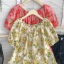Wholesale Women's Causal Crew Neck Short Sleeve Floral Print Blouse preview