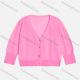 Wholesale Women's 100%Cotton V Neck Long Sleeve Plain Button Down Crop Cardigan 9209# Pink Clothing Wholesale Market Liuhua