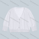 Wholesale Women's 100%Cotton V Neck Long Sleeve Plain Button Down Crop Cardigan 9209# White Clothing Wholesale Market Liuhua