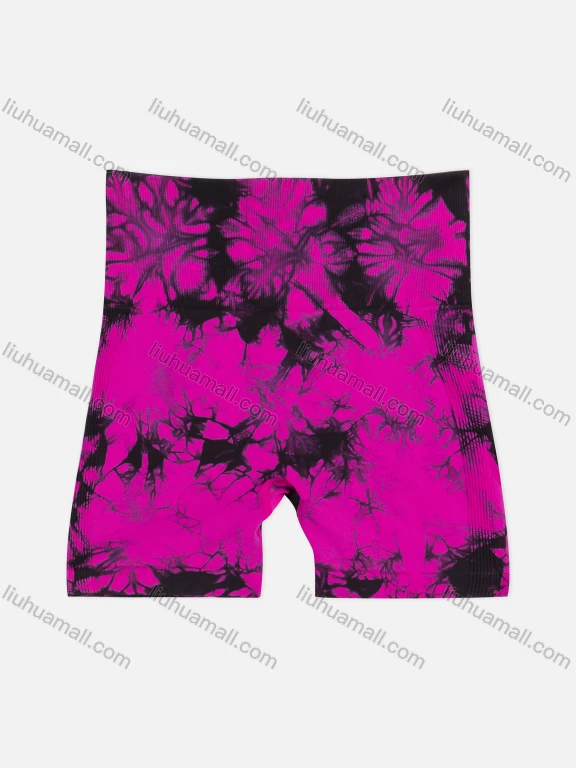 Wholesale Women's Athletic Tie Dye High Waist Shorts 1Y1A0895#