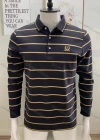Wholesale Men's Casual Striped Long Sleeve Polo Shirt - Liuhuamall