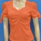 Wholesale Women's Casual Sweetheart Neck Short Sleeve Tie Shoulder Ruched Knit Plain Tops 2# Clothing Wholesale Market Liuhua
