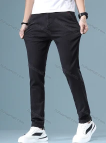 Wholesale Men's Casual Button Closure Plain Straight Leg Chino Pants, LIUHUA CLOTHING WHOLESALE