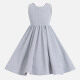 Girls Cute Sleeveless Bow Knot Zip Back Pleated Flower Girl Dress 230626# Silver Clothing Wholesale Market -LIUHUA