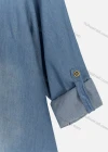 Wholesale Women's Fall Wash Stand Collar Button Front Denim Shirt - Liuhuamall