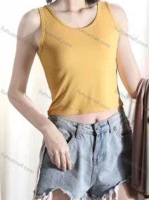 Wholesale Women's Casual Scoop Neck Sleeveless Plain Crop Tank Tops, LIUHUA CLOTHING WHOLESALE