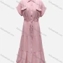 Wholesale Women's Causal Collared Rolled Sleeve Flap Pockets Button Down Tiered Shirt Dress preview