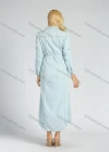 Wholesale Women's Plain Button Down Long Sleeve Midi Shirt Dress With Belt - Liuhuamall