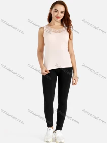 Wholesale Women's Summer Casual Spaghetti Straps Lace Applique Slim Fit Tank Top, LIUHUA CLOTHING WHOLESALE