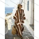 Wholesale Bohemian Style 3D Printed Kaftan Cardigan Long Dress, Y2K Fashion Women Casual Beach Vacation Outfit Saddle Brown Clothing Wholesale Market Liuhua