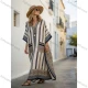 Wholesale Bohemian Style 3D Printed Kaftan Cardigan Long Dress, Y2K Fashion Women Casual Beach Vacation Outfit Sky Blue Clothing Wholesale Market Liuhua