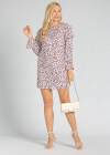 Wholesale Women's Ditsy Floral Print Button Front Poet Sleeve Mini Dress - Liuhuamall