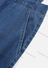 Wholesale Women's Flounce Sleeveless Slim Waist Wide Leg Round Neck Patch Pocket Denim Jumpsuit - Liuhuamall