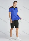 Wholesale Men's Sporty Colorblock Slim Fit Short Sleeve Striped Trim Workout Polo Shirt - Liuhuamall