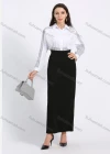 Wholesale Women's Elegant High Waist Plain A-Line Maxi Skirt - Liuhuamall
