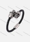 Wholesale Genuine Leather Stainless Steel Woven Magnetic Buckle Bracelet SP0468H# - Liuhuamall
