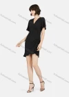 Wholesale Women's Casual Butterfly Sleeve Drawstring Plain Ruched Short Dress - Liuhuamall